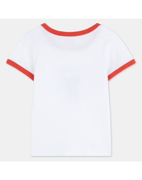 T-Shirt en Coton Bio Arino mc print écru/rouge